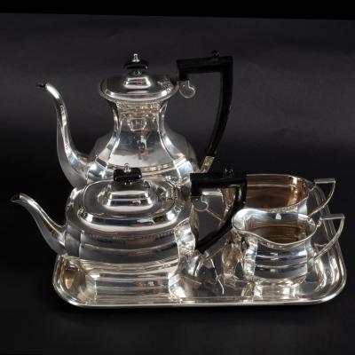 A silver plated four-piece tea