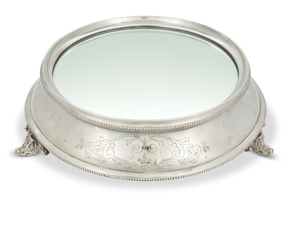 A SILVER-PLATED PLATEAU