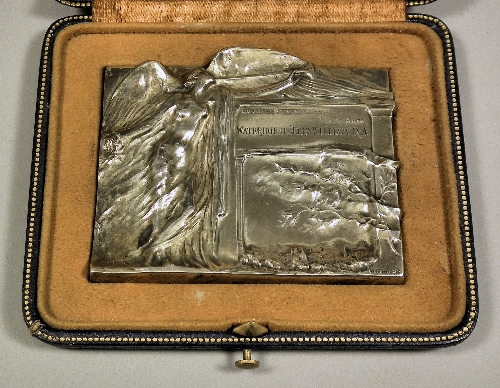 A silver plated rectangular
