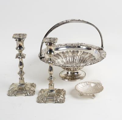 A silver plated swing handled