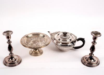 A silver plated tazza, Elkington