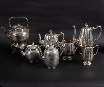 A silver plated tea kettle, the