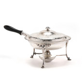 A SILVER-PLATED WARMING DISH O