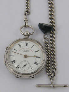 A silver pocket watch E Moody Crewe