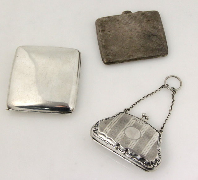 A silver purse Birmingham 1918