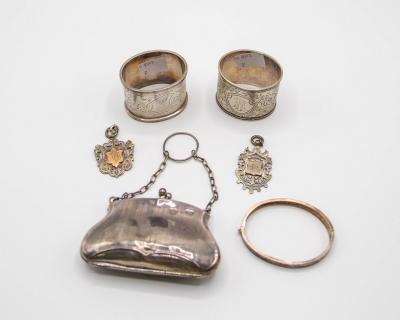 A silver purse, Birmingham 1918,