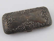 A silver purse decorated with