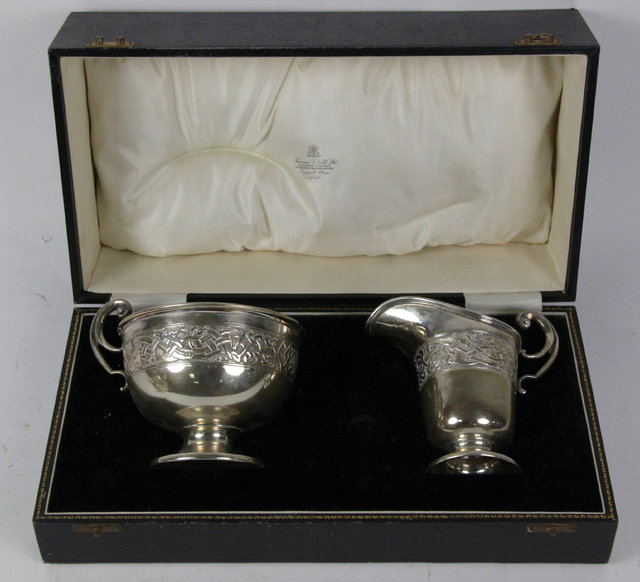 A silver quaich and jug the