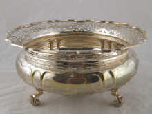A silver rose bowl with pierced
