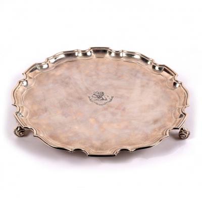 A silver salver, Wakely &