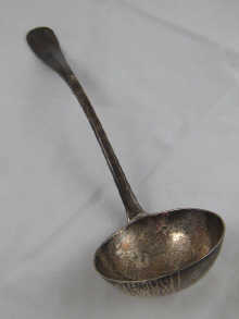 A silver soup ladle London 1919.