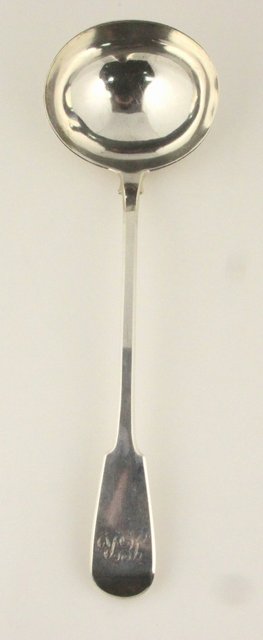 A silver soup ladle London 1825