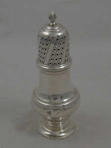 A silver sugar caster hallmarked