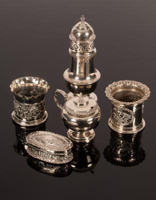 A silver sugar caster, London 1912,