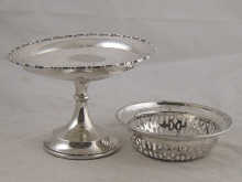 A silver tazza on pedestal foot