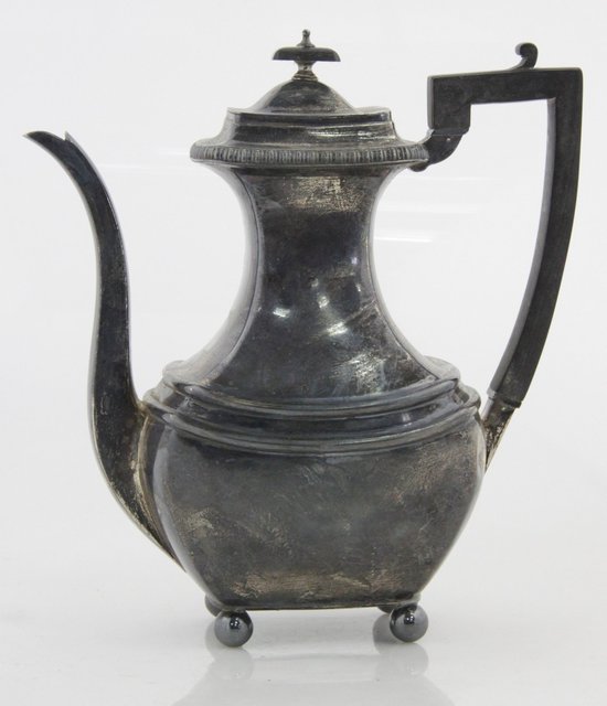 A silver tea and coffee service