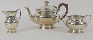 A silver tea service Adie Bros