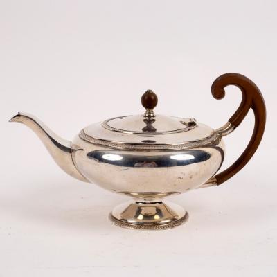 A silver teapot, JR, Sheffield
