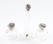 A SILVER TOPPED SCENT BOTTLE T