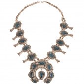 A SILVER & TURQUOISE SQUASH BL