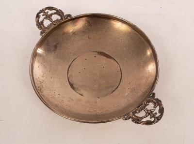 A silver twin-handled bowl,