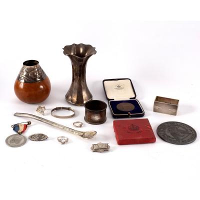 A silver vase, Sheffield 1905, of