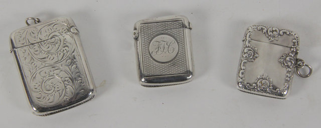 A silver vesta case Chester 1896