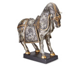 A SILVERED AND GILT METAL FIGU