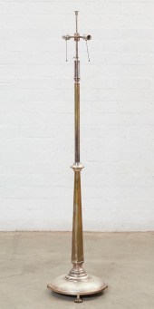 A SILVERED BRASS FLOOR LAMPA s
