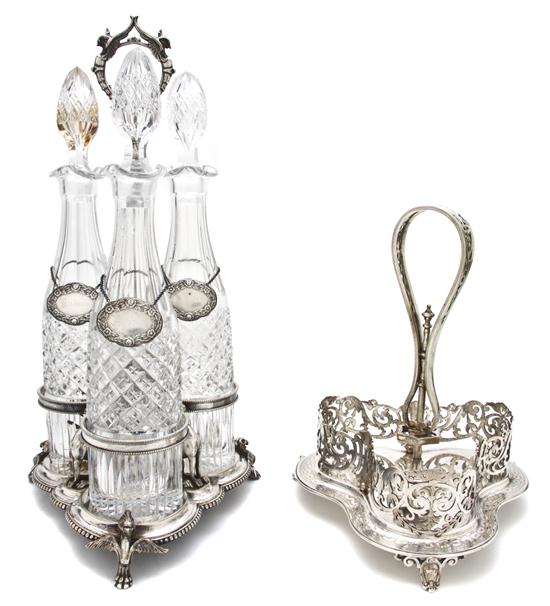 A Silverplate and Cut Glass