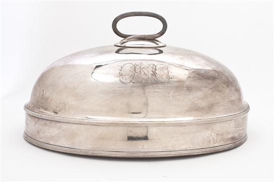 A Silverplate Cloche of oval