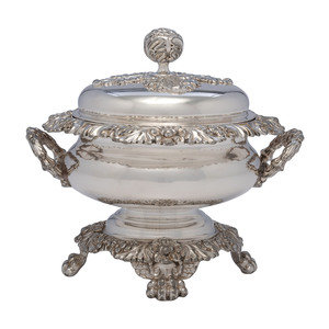 A Silverplate Lidded Vegetable Dish