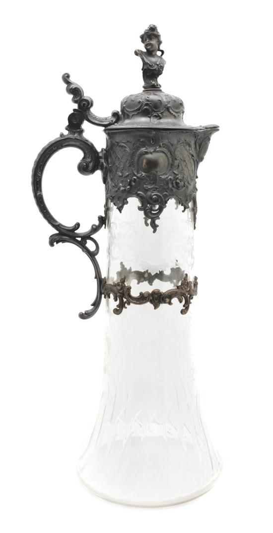 A Silverplate Mounted Cut Glass