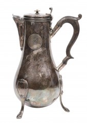 A silverplated 18th C coffee p