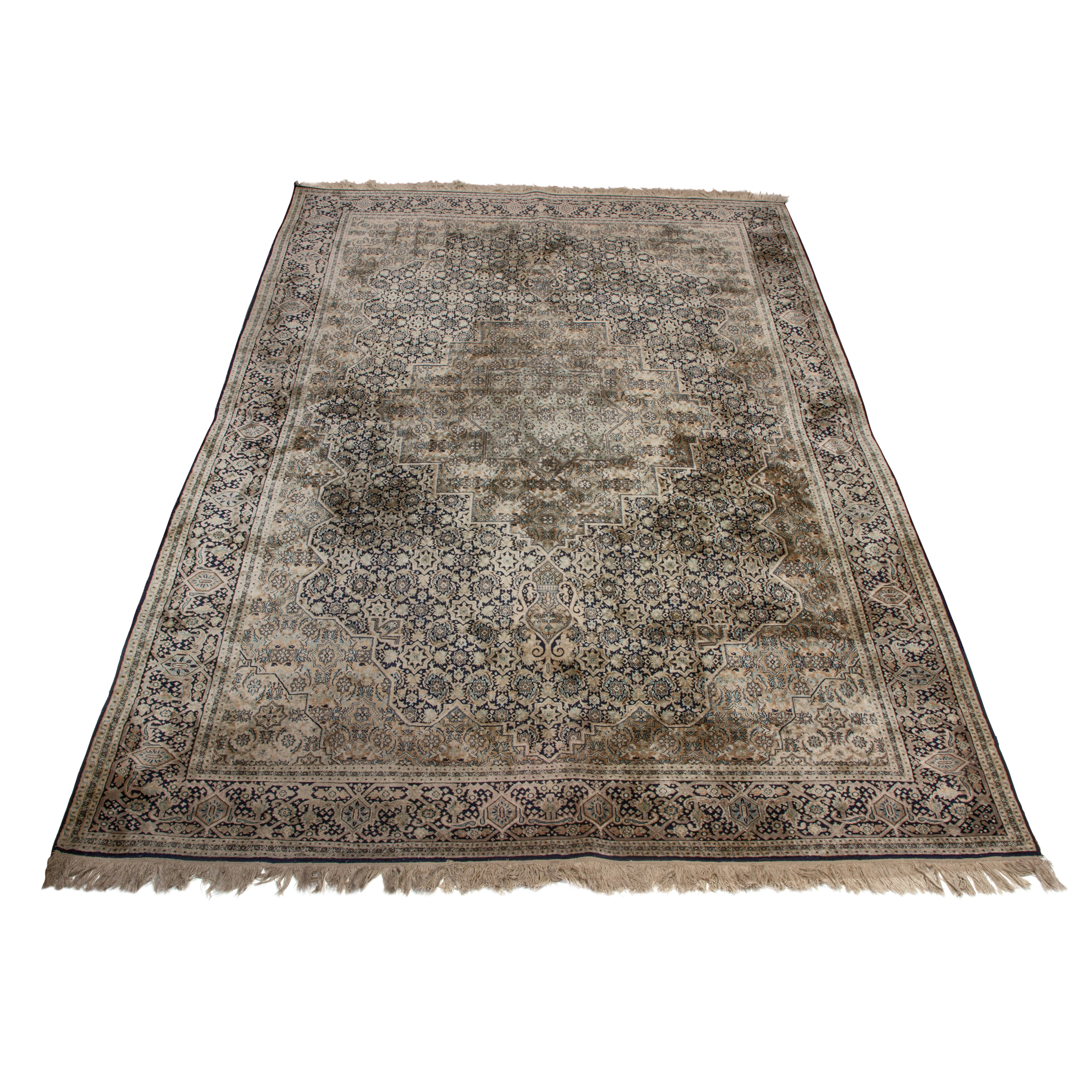 A SINO TABRIZ PART SILK CARPET A