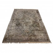 A SINO TABRIZ PART SILK CARPET