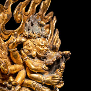 A Sino-Tibetan Gilt Bronze Figure