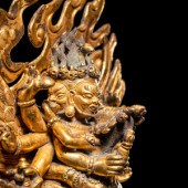 A Sino-Tibetan Gilt Bronze Fig