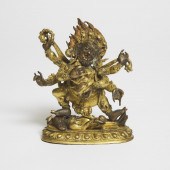 A Sino-Tibetan Gilt Bronze Fig