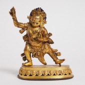 A Sino-Tibetan Gilt Bronze Fig