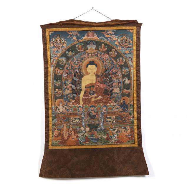 A SINO-TIBETAN THANGKA PAINTING