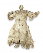 A SIOUX BEADED HIDE DOLLA Siou