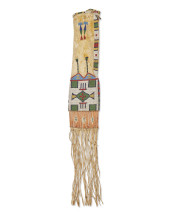 A SIOUX BEADED HIDE TOBACCO BA
