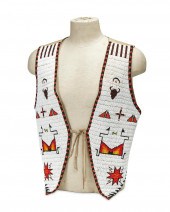 A SIOUX BEADED HIDE VEST, BY A