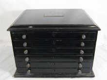 A six drawer ebonised jeweller's