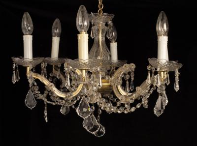 A six-light chandelier with