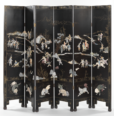 A Six-Panel Lacquered Floor