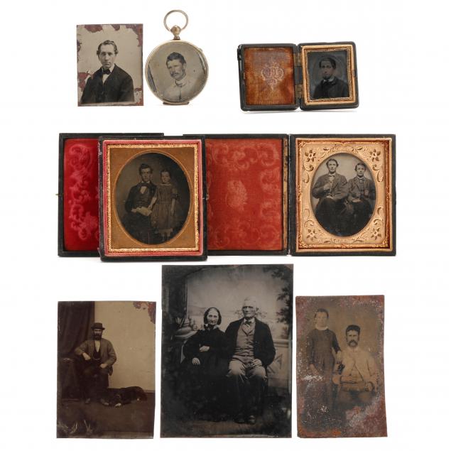 A SIXTH PLATE AMBROTYPE AND SEVEN