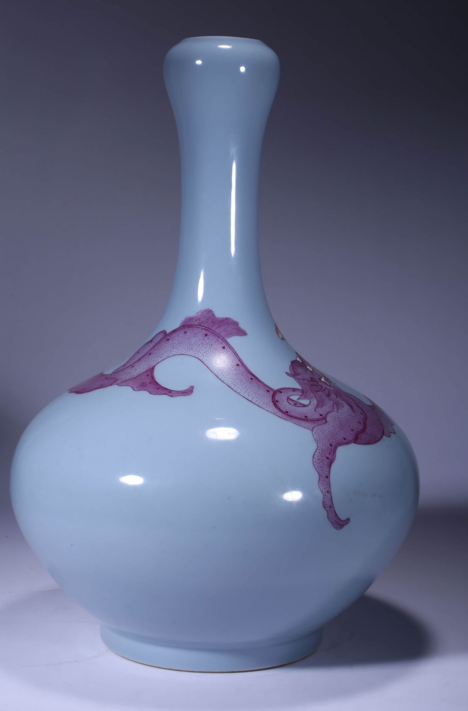 A SKY BLUE GLAZED WITH RUBY RED