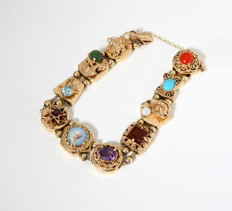 A slider bracelet with various